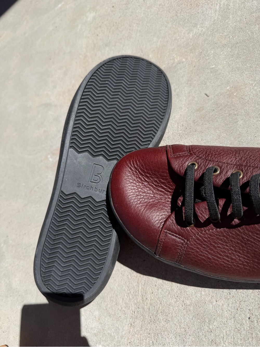 Birchbury Bramford New burgundy sneakers leather luxury shoes sz 11 men’s eu 45 - Picture 9 of 12